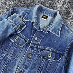 Vintage Lee Jacket Mens 38R Blue Denim Trucker Western USA 80s Retro